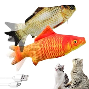 Pacote de 2 brinquedos elétricos para gatos Fish Floping Fish M MAIUS