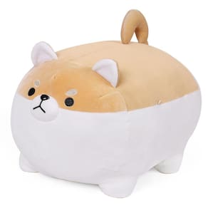 Almofada de pelúcia FLORVIV Fat Dog Shiba Inu 50 cm com rosto irritado