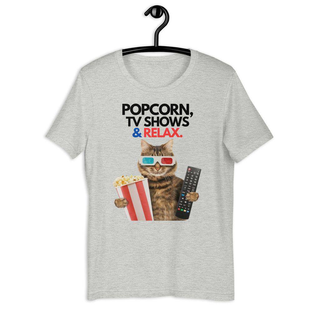 Camiseta Masculina - Cat Fun Popcorn