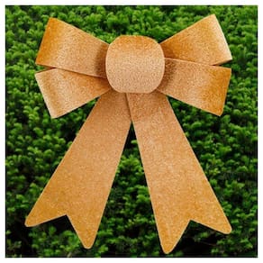 Kit 12 Enfeite árvore Natal Laço Dourado 17,5cm