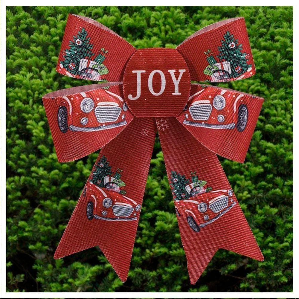 Kit 12 Enfeite árvore Natal Laço Vermelho Decorado 17cm