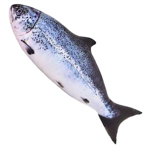 Almofada de brinquedo de pelúcia OUKEYI Simulation Fish 80cm Salmon