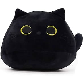 Almofada de brinquedo de pelúcia Yoruii Black Cat 55 cm para presente de dia dos namorados