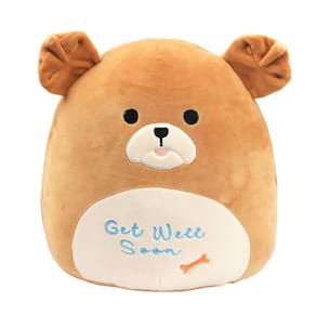 Almofada de pelúcia Easfan Get Well Soon Shar Pei Dog 33 cm marrom