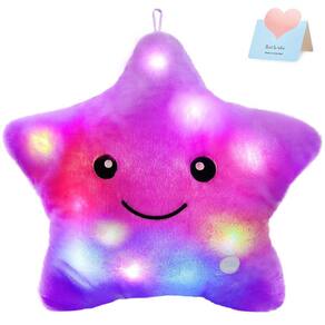 Almofada de luz noturna WEWILL Twinkle Star 33 cm roxa