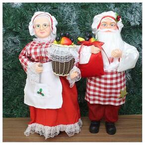 Dupla Boneco De Natal Mamãe E Papai Noel Feirantes