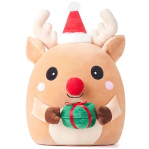Almofada de pelúcia de rena de Natal, brinquedo de pelúcia para crianças