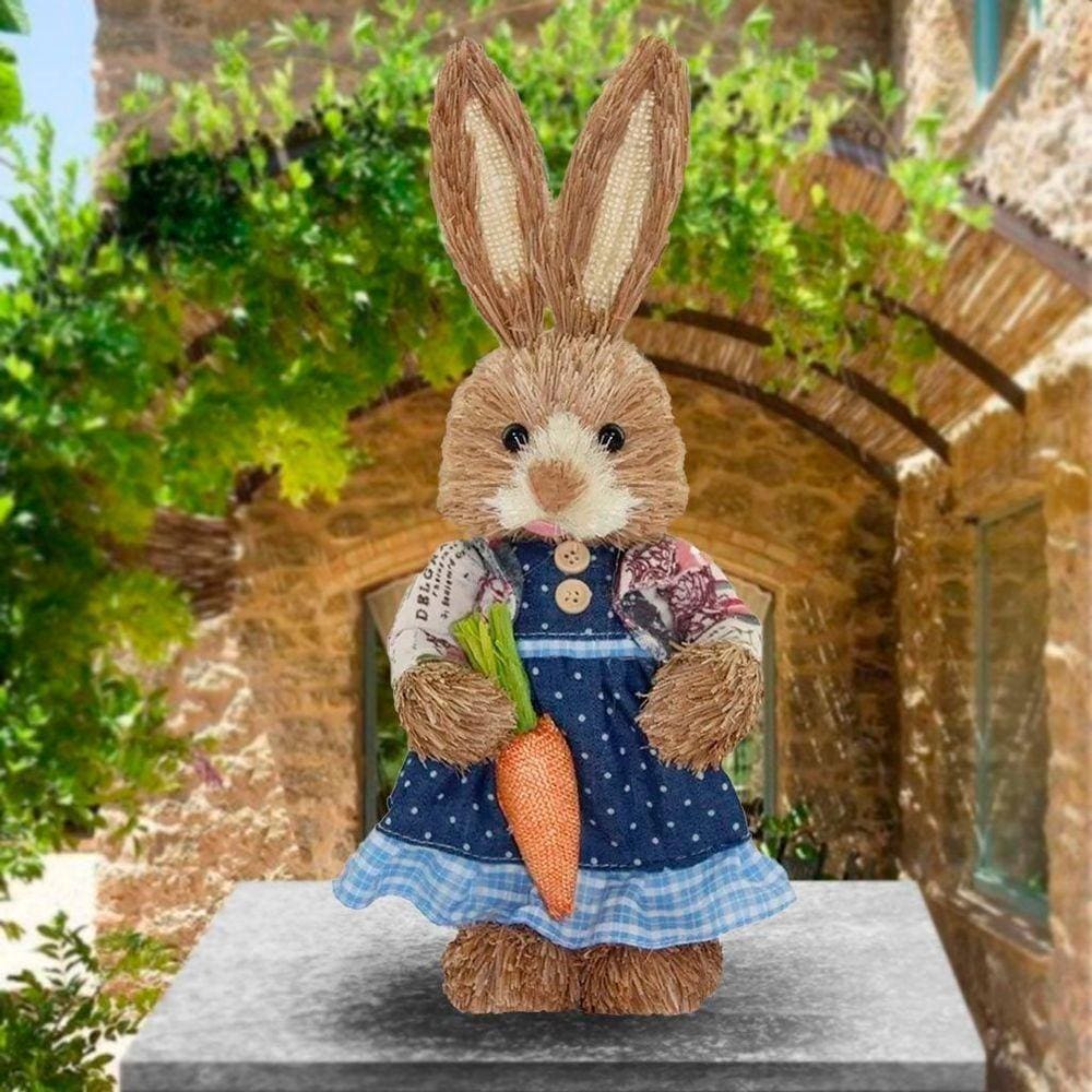 Coelha De Páscoa Decoração Enfeite Coelhinha 33cm