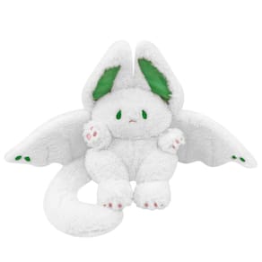 Almofada de pelúcia PEACH CAT Cute Bat Bunny 30 cm branca para crianças