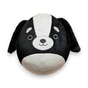 Almofada de pelúcia com bicho de pelúcia LuvMemo Black Dog 40 cm para crianças