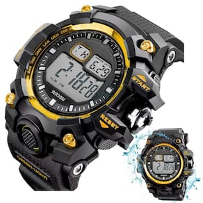 Relogio digital vermelho prova dagua ajustavel grande esportivo robusto corrida