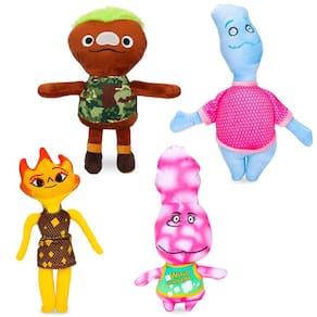 Almofada de pelúcia Eurrdc Elemental Cartoon recheada 30-35 cm, 4 unidades