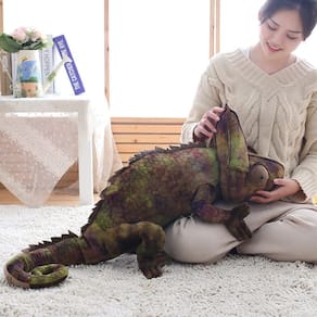 Almofada de pelúcia para animais Endndsca Chameleon Dragon 27 cm para crianças