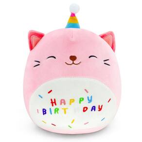 Almofada de pelúcia FAFVBING Birthday 23 cm, gato, rosa, bicho de pelúcia