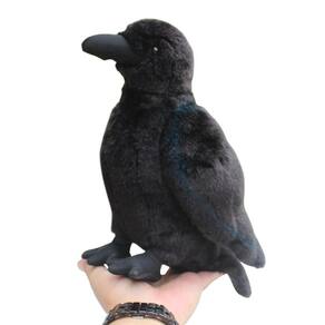 Brinquedo de pelúcia Whrigud Realistic Crow Black Raven 24 cm para crianças