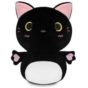 Brinquedo de pelúcia Rdyhqwp Black Cat, 20 cm, almofada de bichos de pelúcia para crianças