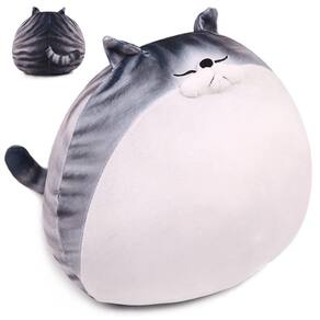 Almofada de pelúcia ARELUX Chubby Cat 40 cm de pelúcia cinza