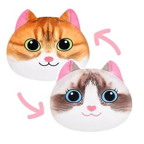 Almofada de pelúcia KUUKO Cat Squishmallows reversíveis de 35 cm com bônus