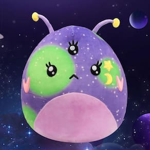 Almofada de pelúcia Easfan Alien 14" roxa de pelúcia macia