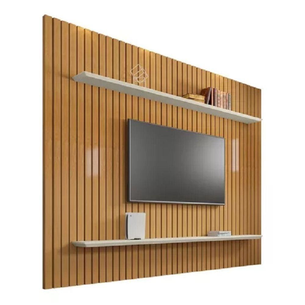 Painel Rv Ripado Roma Tv Até 75 Polegada 2,18 Cinamomo Off White