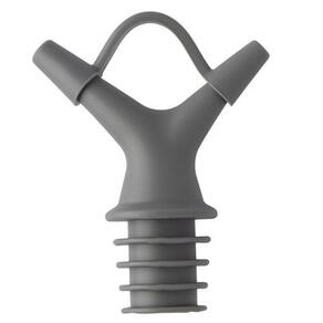 Bico Dosador Duplo Para Garrafas Azeite Vinagre Em Silicone Cinza