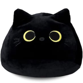 Almofada de pelúcia NA 3D Black Cat 20x30cm para decoração de sofá