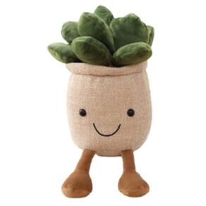 Almofada de pelúcia OUKEYI Succulents Flower Pot, 25 cm