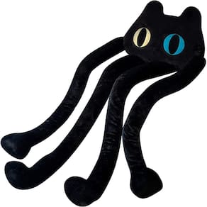 Almofada de pelúcia vitegaw Long Black Cat 69 cm de pelúcia