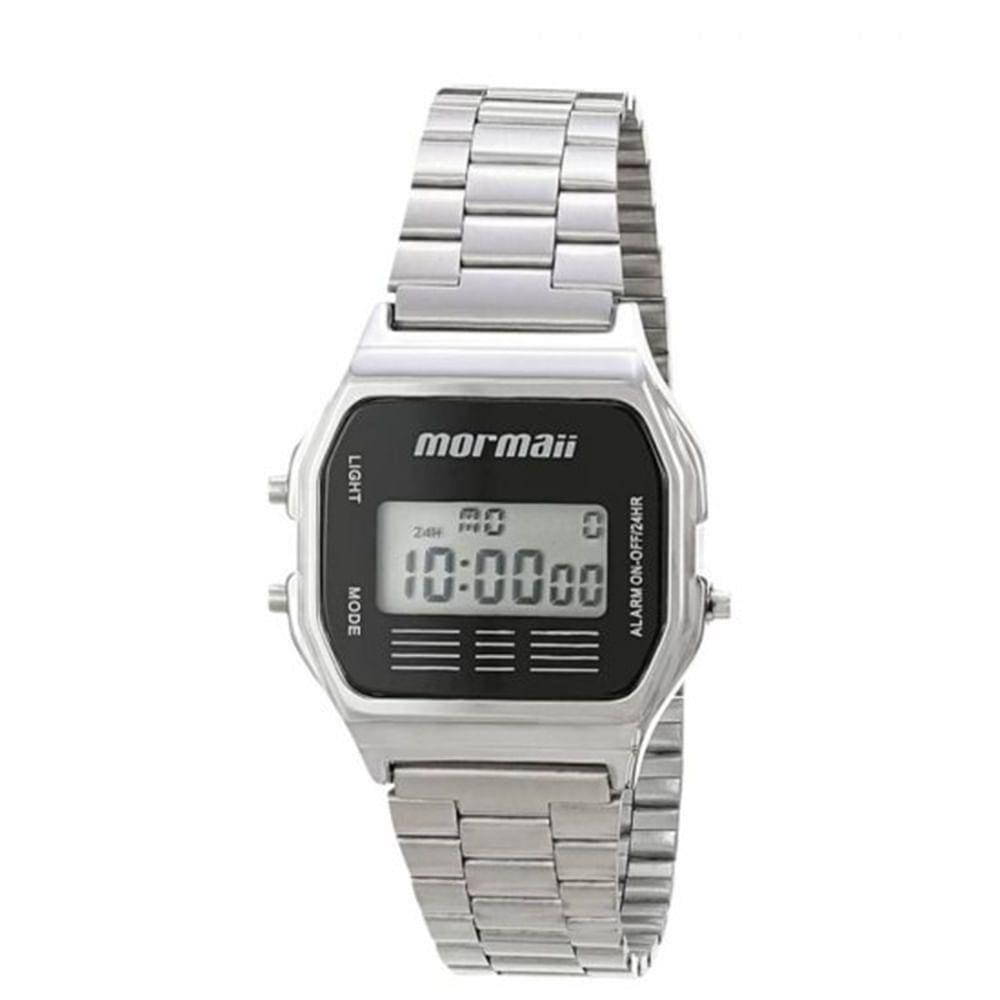 Relógio MORMAII unissex digital prata preto MOBJ3808AA/3P
