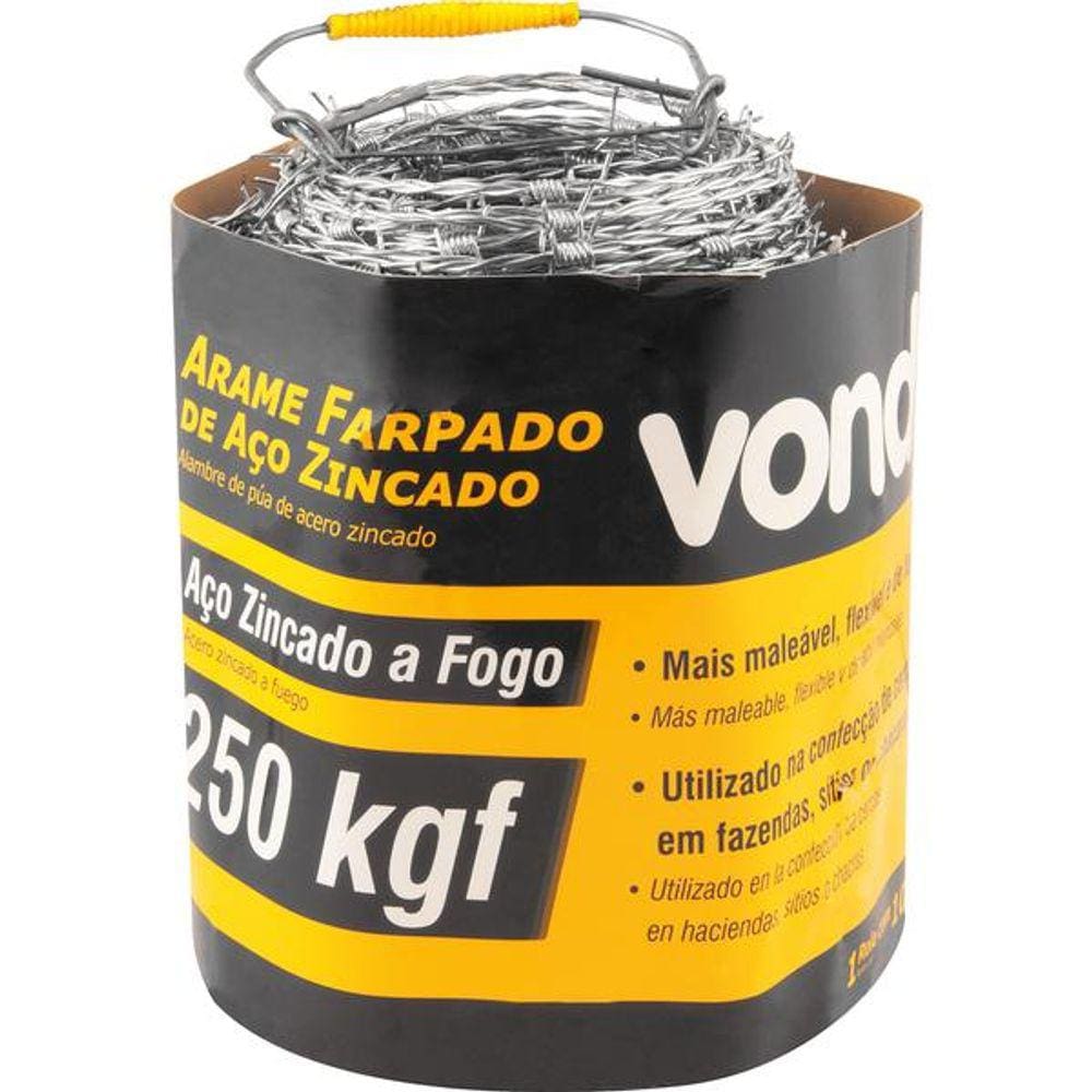 Arame Farpado 250Kgf 100 metros - Vonder