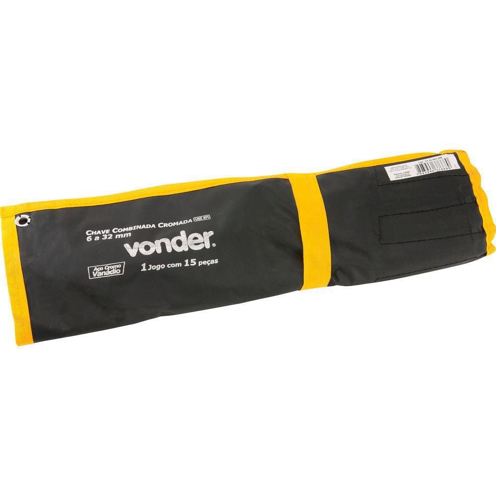 Jogo Chave Combinada 6-32mm Cromo Vanádio Cromada Com 15 Peç