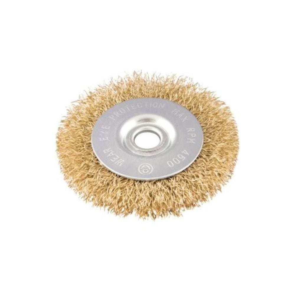 Escova circular ondulada 6x1” furo 3/4” aço carb pol 6000rpm