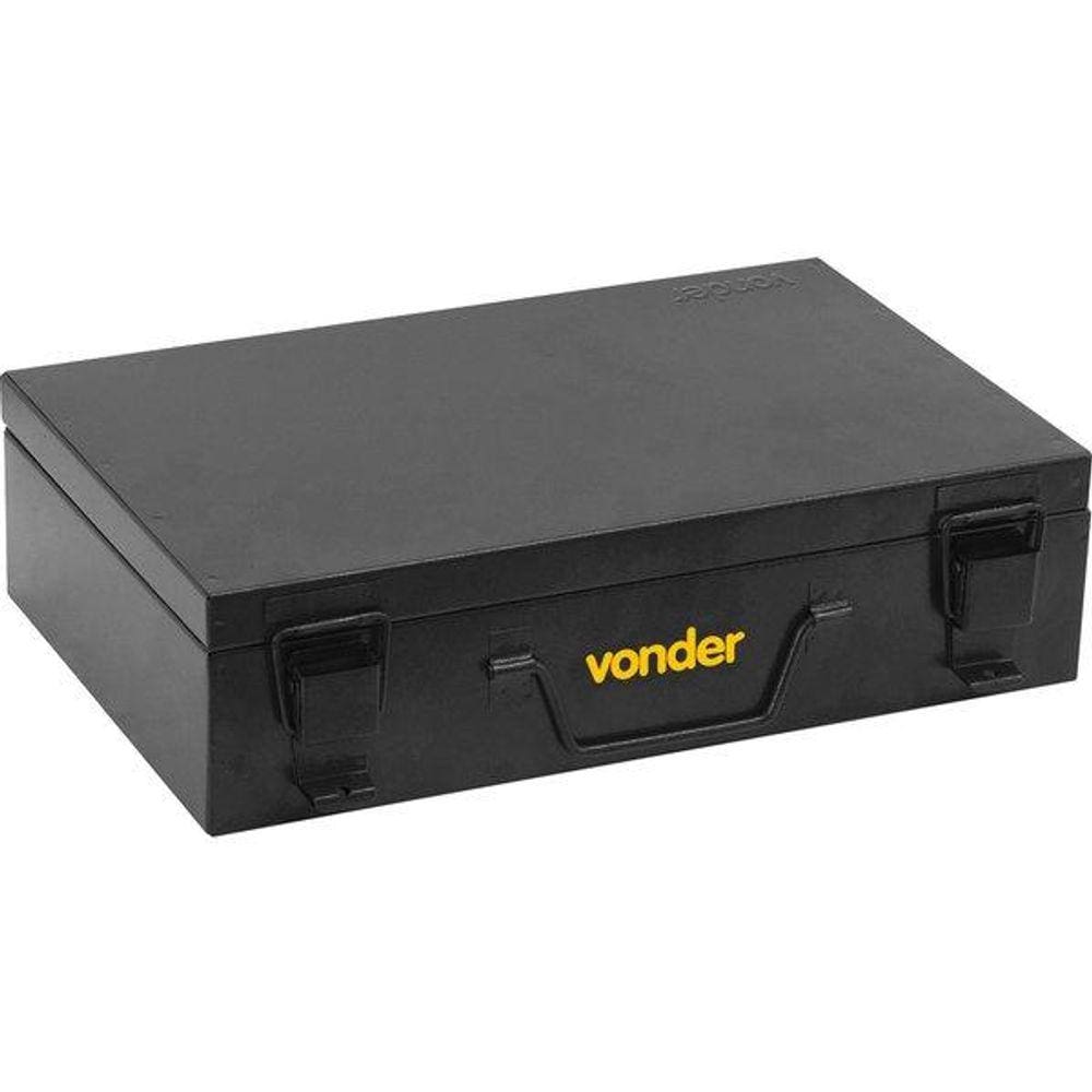 Maleta para ferramentas metálica 400x250x100 preta - Vonder