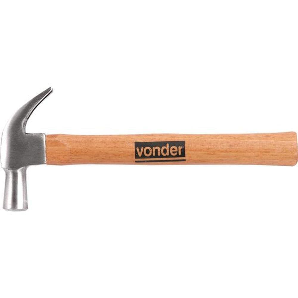 Martelo unha 23mm aço forjado polido cabo madeira - Vonder