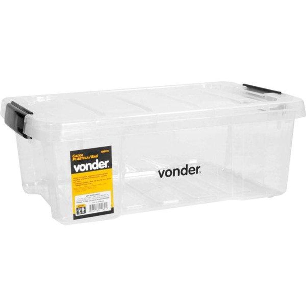 Caixa plástica ferram baú 440x285x160mm s/ alça transp