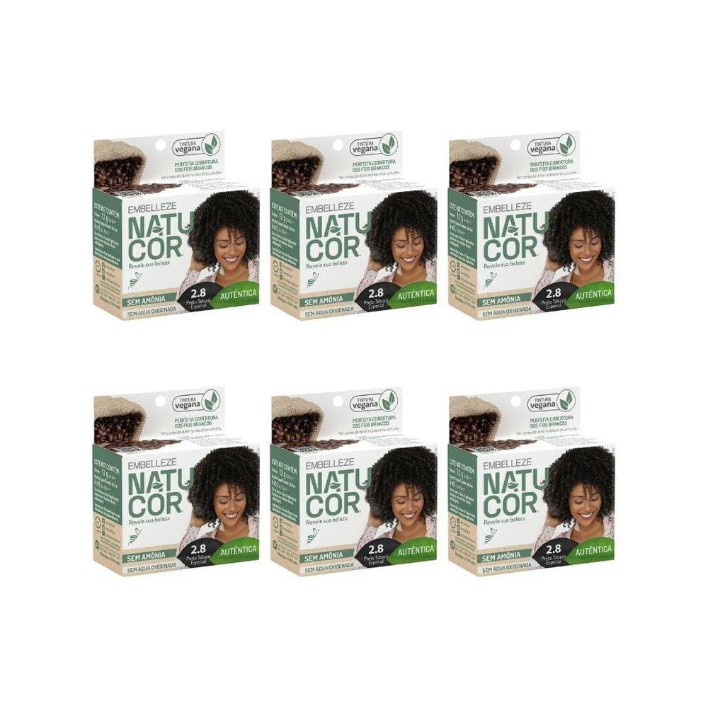 Coloraçao Natucor 2.8 Preto Tabaco-Kit C/6Un