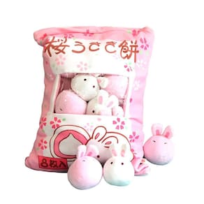Almofada Nenalayo, fofos brinquedos de pelúcia com 8 coelhos
