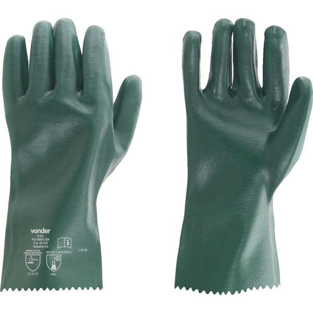 Luva PVC Lisa com Forro 26cm Plv0026 com 5 pares - Vonder