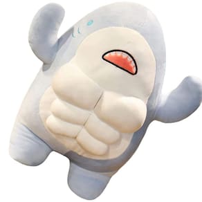 Brinquedo de pelúcia Toddmomy Muscle Shark Stuffed Animal 45 cm azul
