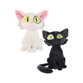 Brinquedo de pelúcia IOONCHI Cat preto branco bicho de pelúcia 22cm