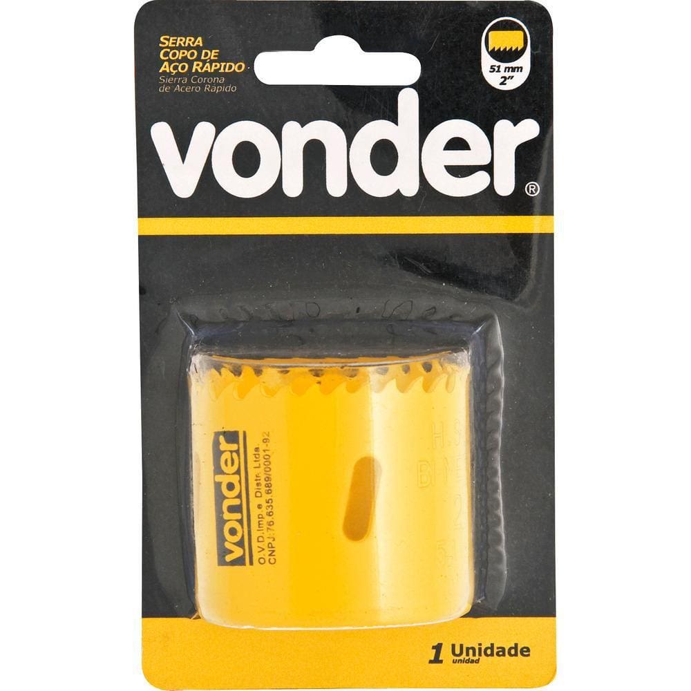 Serra copo aço rápido 48mm bimetálica para metal - Vonder
