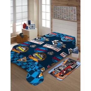Manta Fun Solteiro Hot Wheels 1,50X2,00M C/Cinta Jolitex