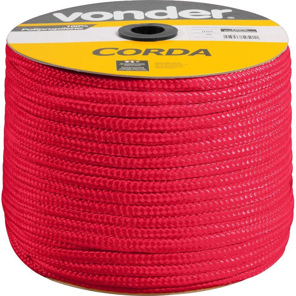Corda Multifilamento Trançada 12mm 140m Vermelha Carretel -