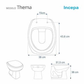 Assento Sanitario Fechamento Lento Thema Branco Para Louça Incepa