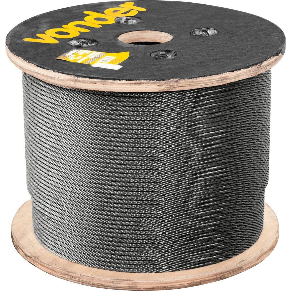 Cabo de aço af 3/16” alma de fibra 6x7 polido c/ 100m Vonder