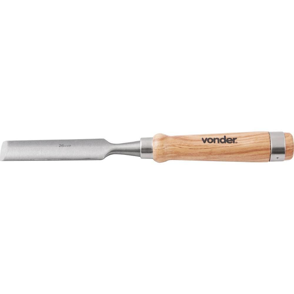 Formão goivado 26mm aço carbono cabo madeira - Vonder