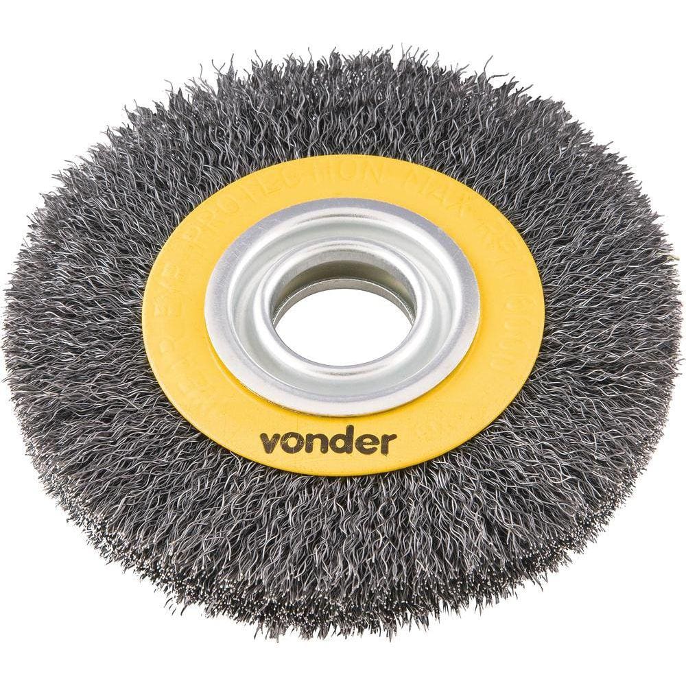 Escova Circular Ondulada 6x3/4 Furo 1.1/4 Aço Carbono Poli