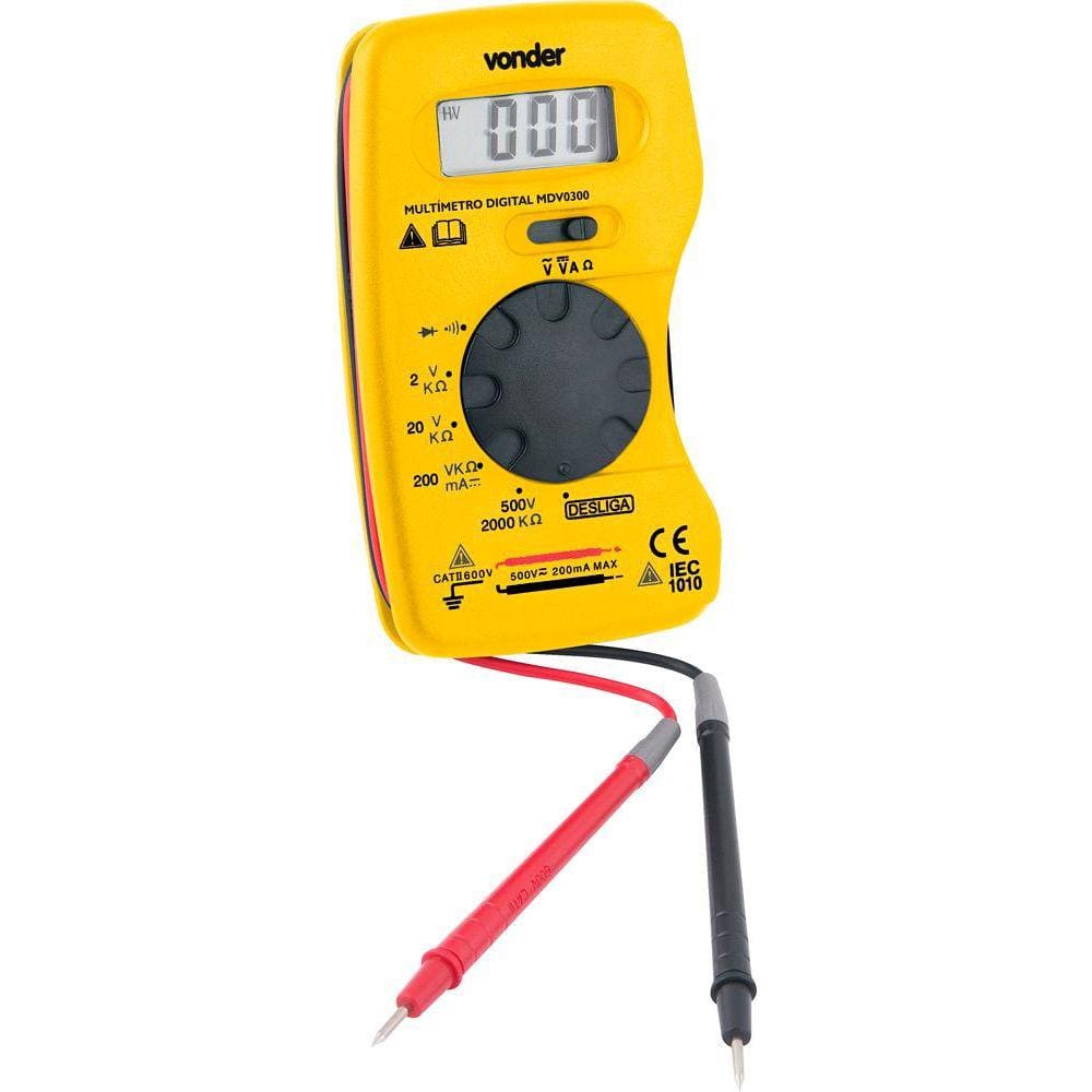 Multímetro digital ac/dc 200-500 volts mdv0300 - Vonder