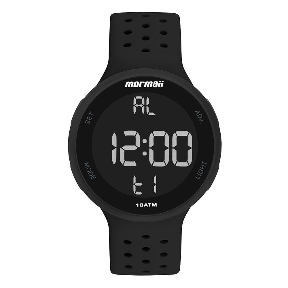 Relógio MORMAII unissex digital preto redondo MO7700AA/8P