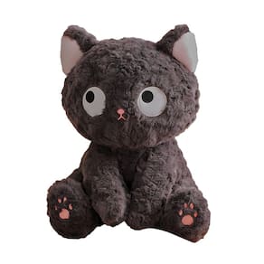 Brinquedo de pelúcia WYEDJHF Cute Black Cat Almofada de pelúcia de 25 cm